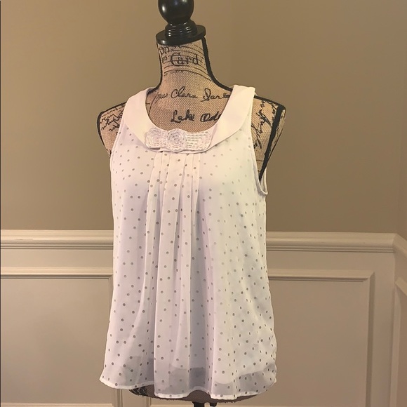 Lauren Conrad Embellished Layered Top with Pleats - Picture 2 of 8